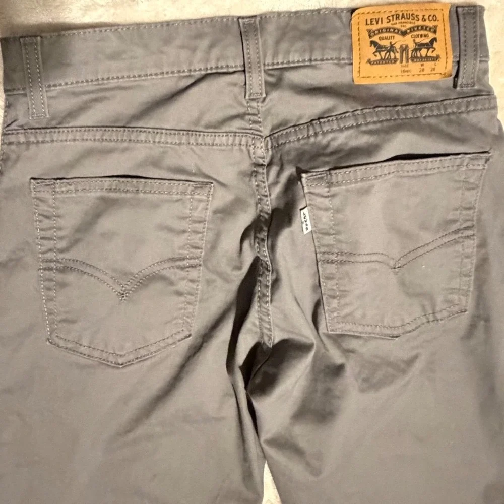 Levis 511 Slim Fit Boys Pants Gray Twill Size 16 Regular W28 L28 7648-G86